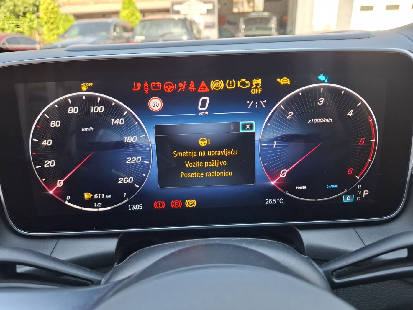 Steering malfunction message